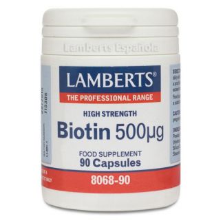 Biotina 500 mcg. Lamberts - 90 cápsulas