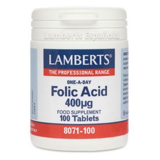 Ácido Fólico 400 mcg. Lamberts - 100 tabletas