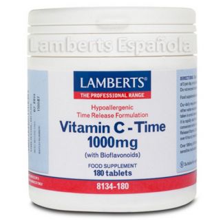 Vitamina C 1000 mg. con Bioflavonoides L. Sostenida Lamberts - 180 tabletas