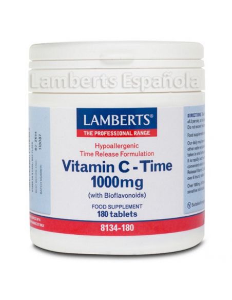 Vitamina C 1000 mg. con Bioflavonoides L. Sostenida Lamberts - 180 tabletas