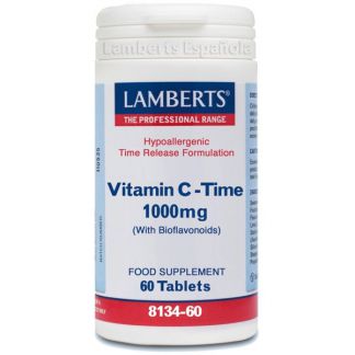 Vitamina C 1000 mg con Bioflavonoides L. Sostenida Lamberts - 60 tabletas