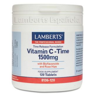 Vitamina C 1500 mg con Bioflavonoides L. Sostenida Lamberts - 120 tabletas