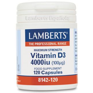 Vitamina D3 4000 UI 100 mcg. Lamberts - 120 cápsulas