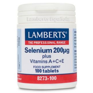 Selenio 200 mcg.+ Vitaminas A+C+E Lamberts - 100 tabletas