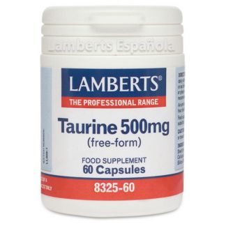 Taurina 500 mg. Lamberts - 60 cápsulas