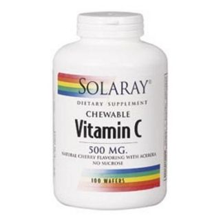 Vitamina C 500 mg. Masticable Cereza Solaray - 100 comprimidos 