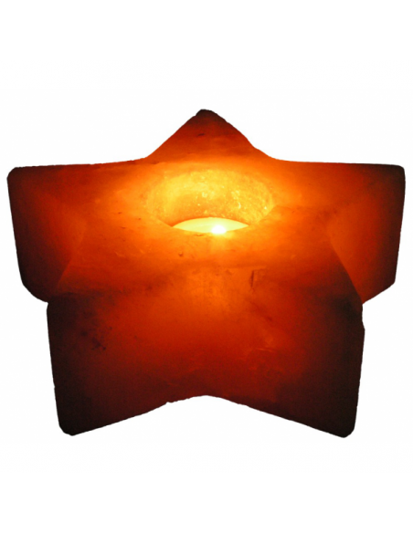 Portavelas de Sal Pulido Forma Estrella