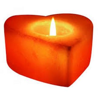 Portavelas de Sal Pulido Forma Corazón