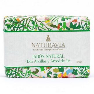 Jabón Dos Arcillas y Árbol de Té Naturavia - 100 gramos