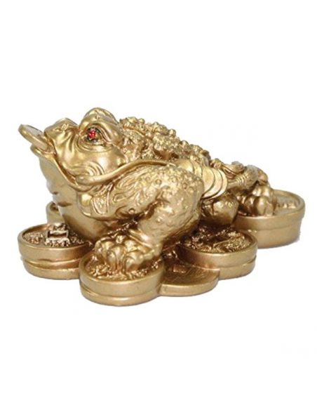 Rana de Tres Patas Dorada Pequeña - 5x3 cm.