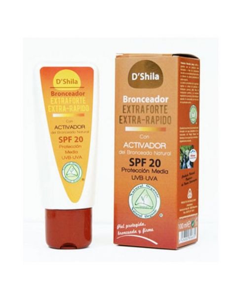 Bronceador SPF 25 Extra Forte y Extra Rápido D'Shila - 100 ml.