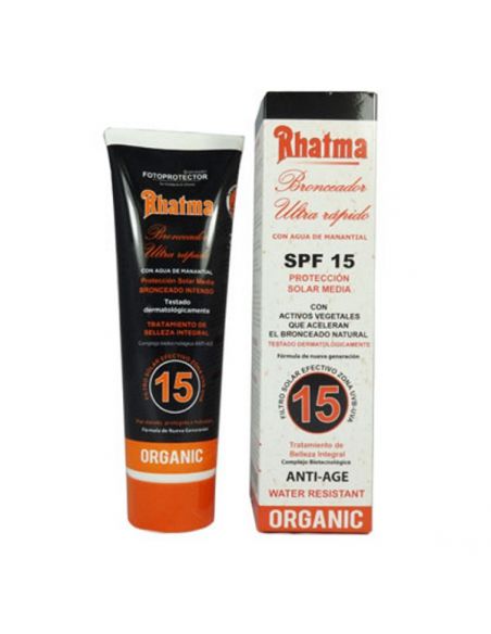 Bronceador Ultra-Rápido SPF 15 Rhatma - 200 ml.