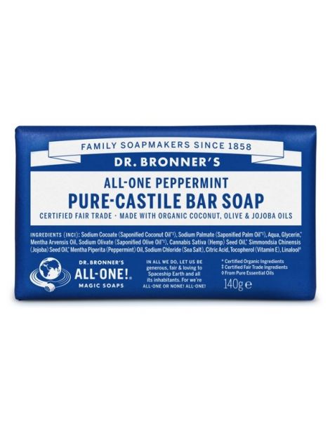 Jabón de Castilla de Menta Dr. Bronner´s - 140 gramos