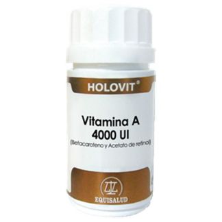 Holovit Vitamina A 4000 UI (Betacaroteno y Acetato de Retinol) Equisalud - 180 cápsulas