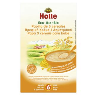 Papillas de 3 Cereales Bio 6M Holle - 250 gramos