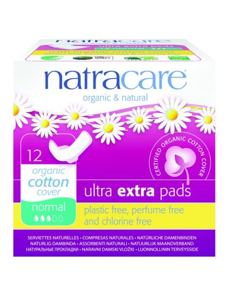 Compresa Ultra Extra Normal con Alas Natracare - 12 unidades