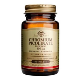 Picolinato de Cromo 100 mcg. Solgar - 90 comprimidos