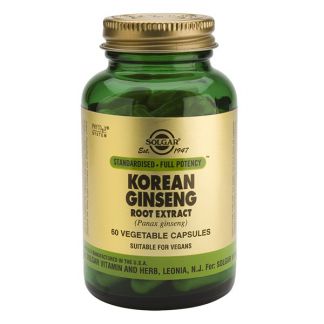 Ginseng Coreano Extracto de Raíz Solgar - 60 cápsulas