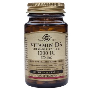 Vitamina D3 25 mcg. (1000 UI) Solgar - 100 comprimidos