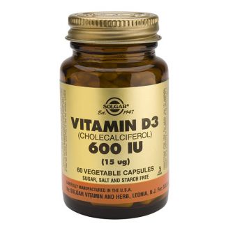 Vitamina D3 15 mcg. (600 UI) Solgar - 60 cápsulas