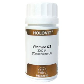 Holovit Vitamina D3 2000 UI (Colecalciferol) + K2 (Menaquinona MK7) Equisalud - 50 cápsulas